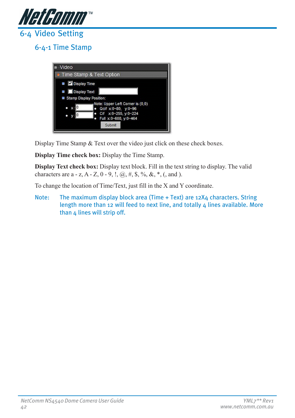 4 video setting, 4-1 time stamp | Nortel Networks NS4540 User Manual | Page 42 / 58