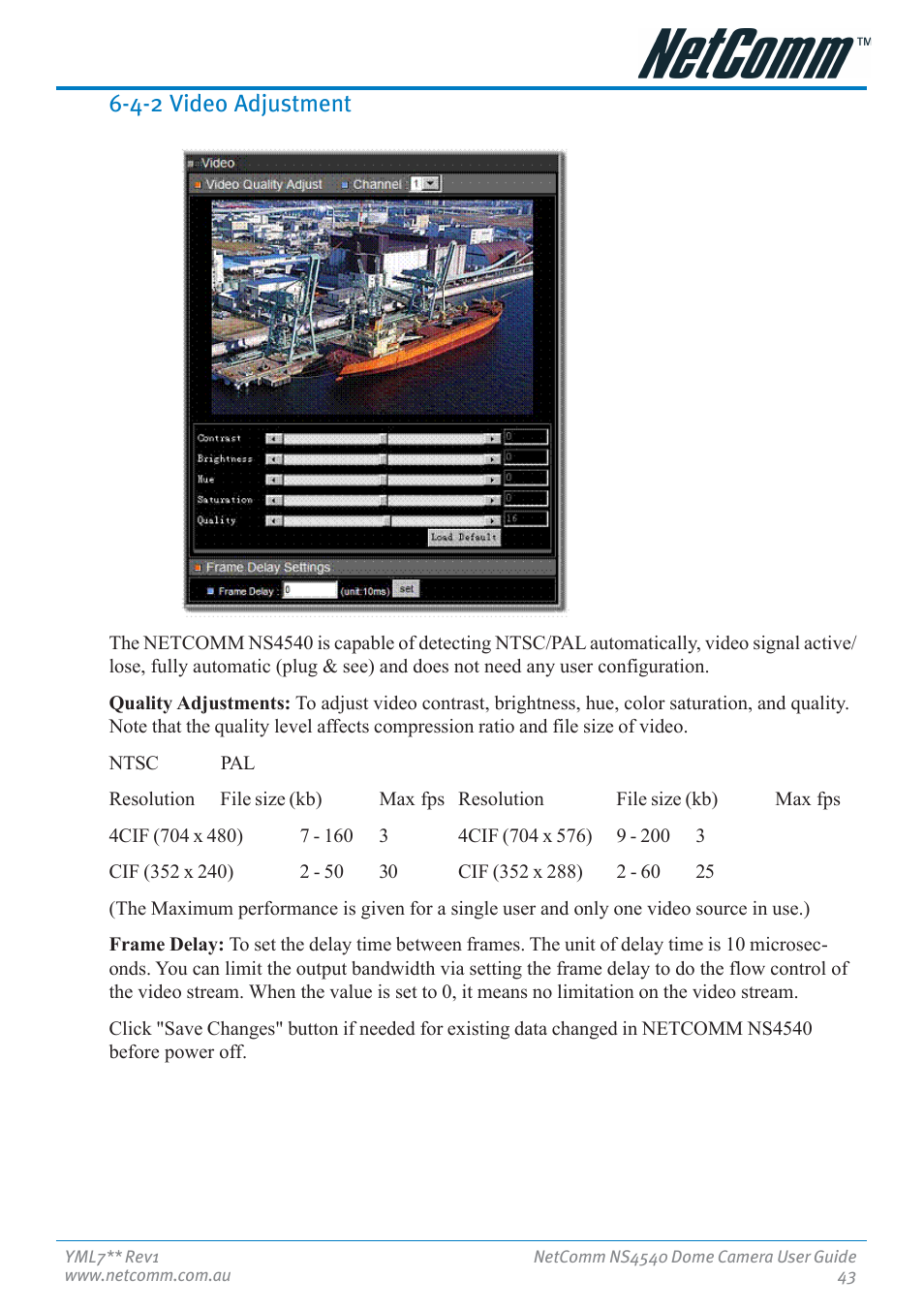 4-2 video adjustment | Nortel Networks NS4540 User Manual | Page 43 / 58