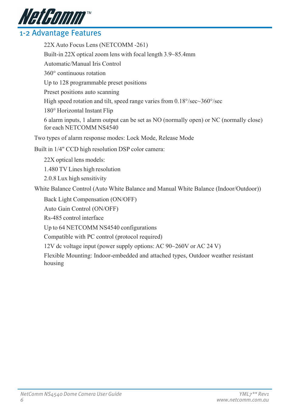 2 advantage features | Nortel Networks NS4540 User Manual | Page 6 / 58