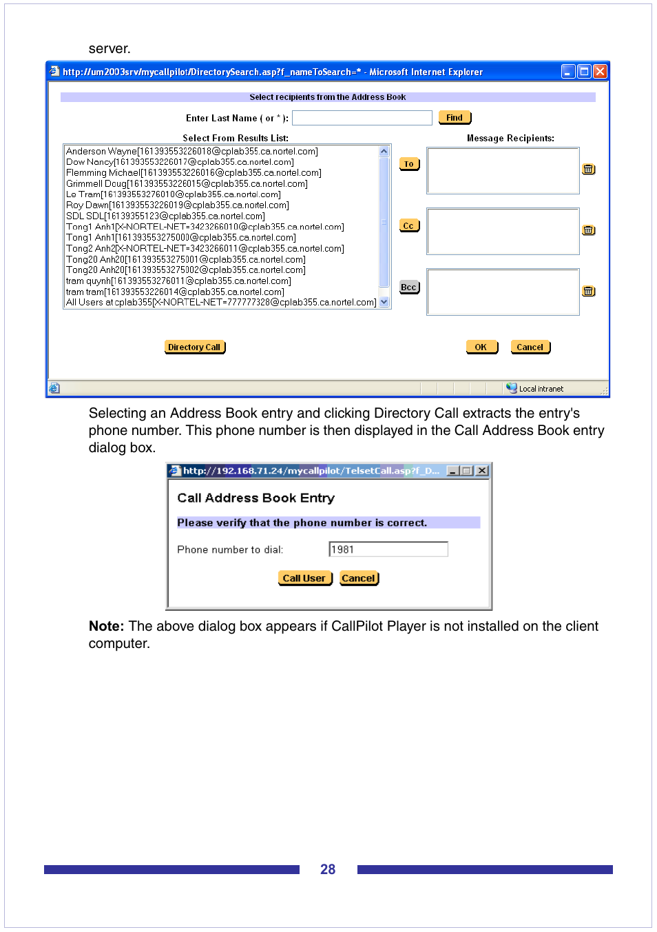 Nortel Networks CallPilot Desktop Messaging User Manual | Page 28 / 72