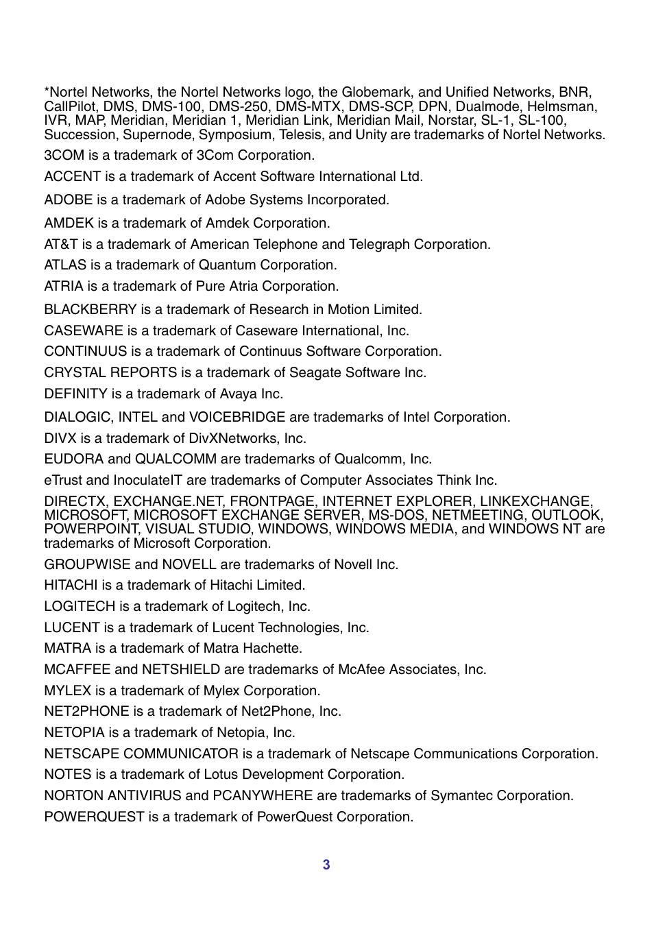 Nortel Networks CallPilot Desktop Messaging User Manual | Page 3 / 72