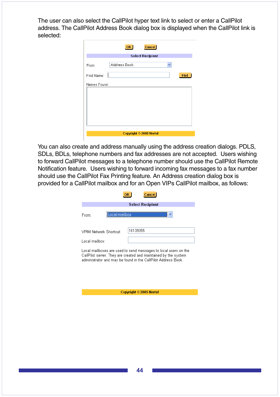 Nortel Networks CallPilot Desktop Messaging User Manual | Page 44 / 72