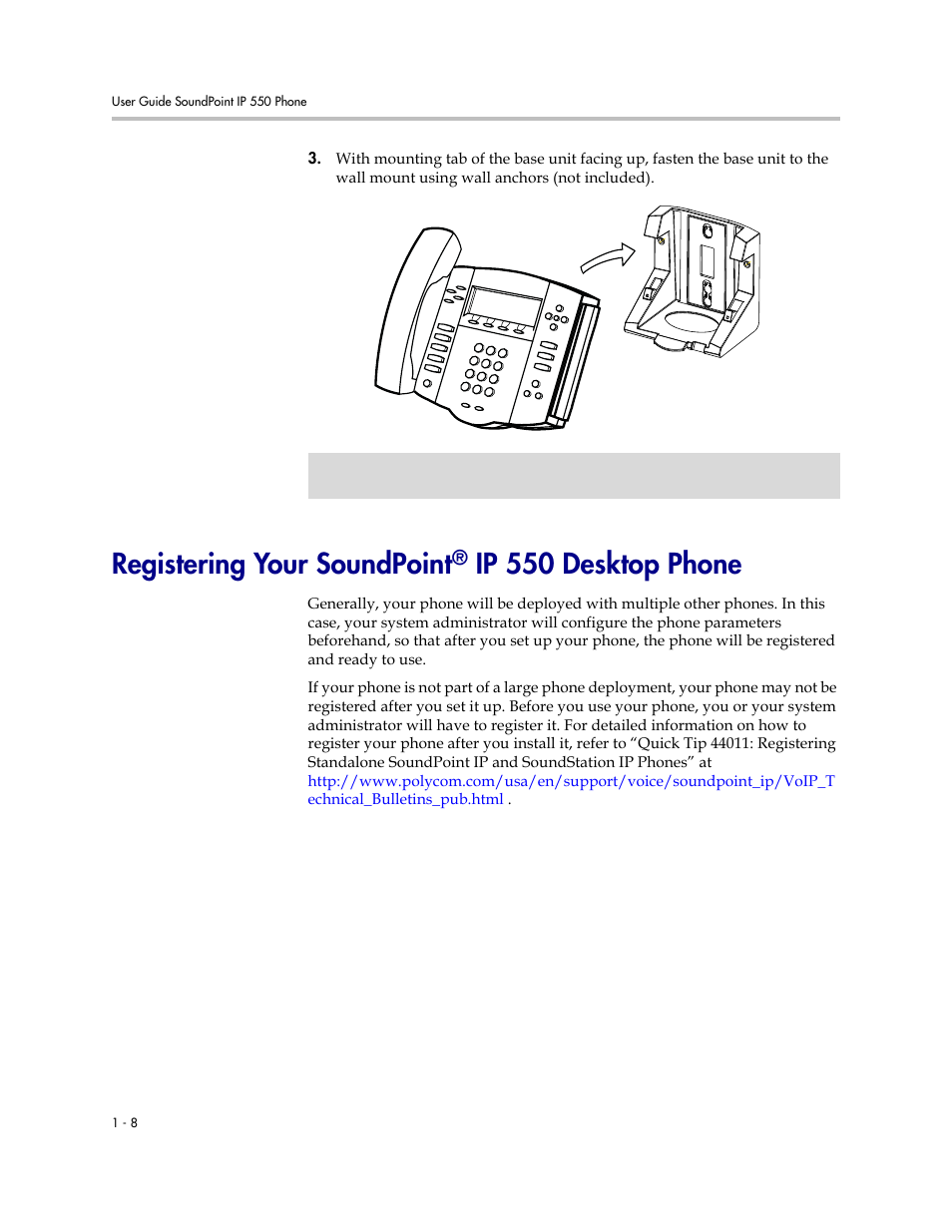 Registering your soundpoint® ip 550 desktop phone, Registering your soundpoint, Ip 550 desktop phone | Nortel Networks SoundPoint IP 550 User Manual | Page 16 / 96