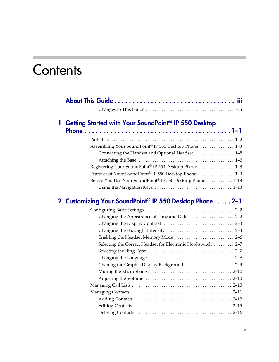 Nortel Networks SoundPoint IP 550 User Manual | Page 5 / 96