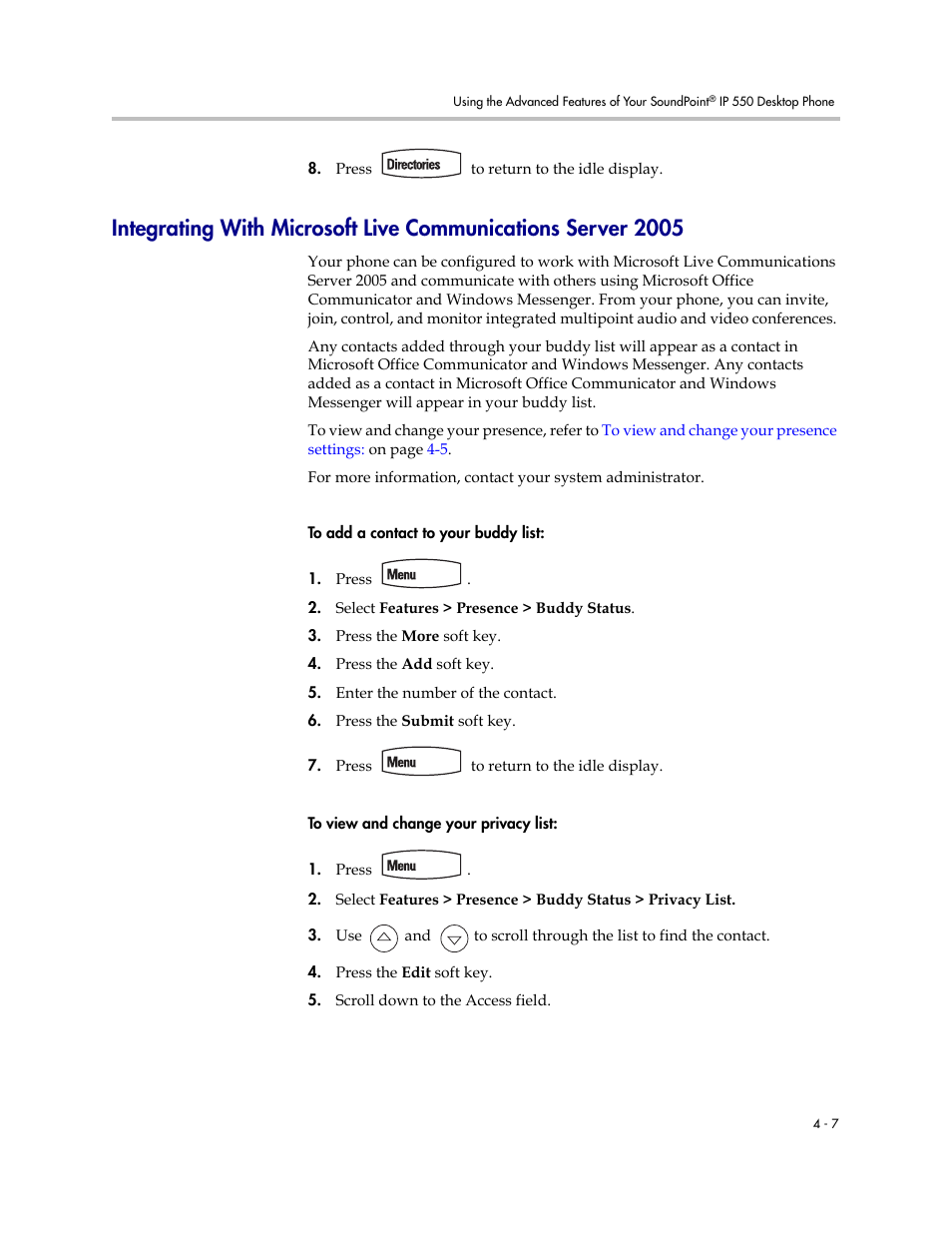 Nortel Networks SoundPoint IP 550 User Manual | Page 79 / 96