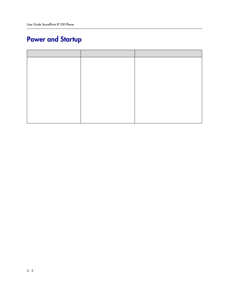 Power and startup, Power and startup –2 | Nortel Networks SoundPoint IP 550 User Manual | Page 82 / 96