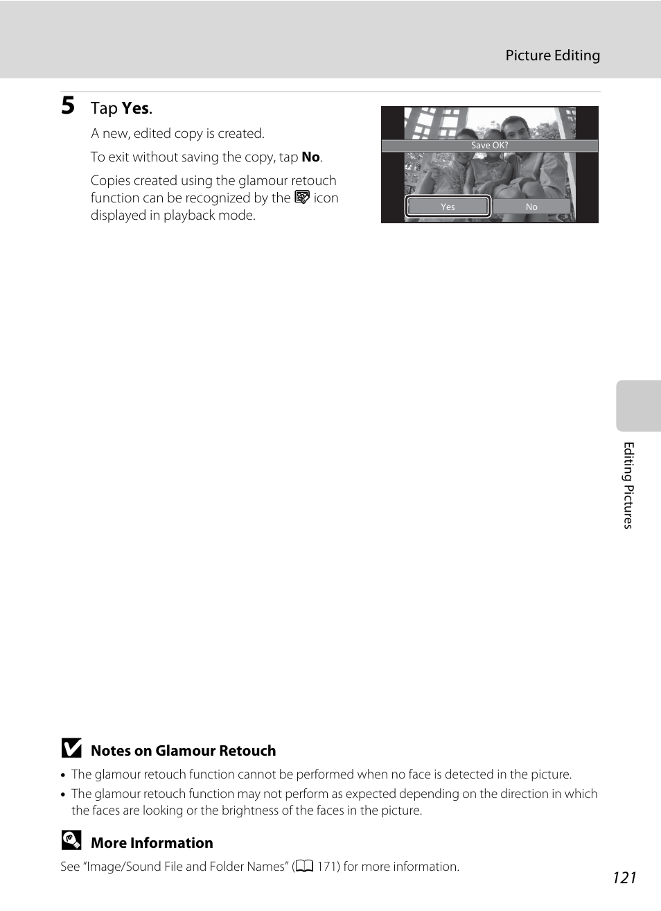 Tap yes | Nortel Networks COOLPIX S80 User Manual | Page 133 / 204