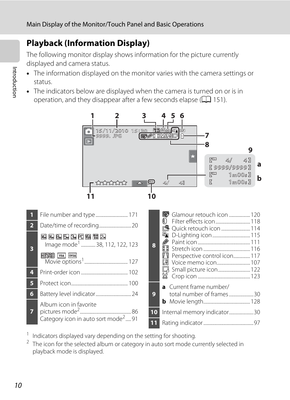 Playback (information display) | Nortel Networks COOLPIX S80 User Manual | Page 22 / 204