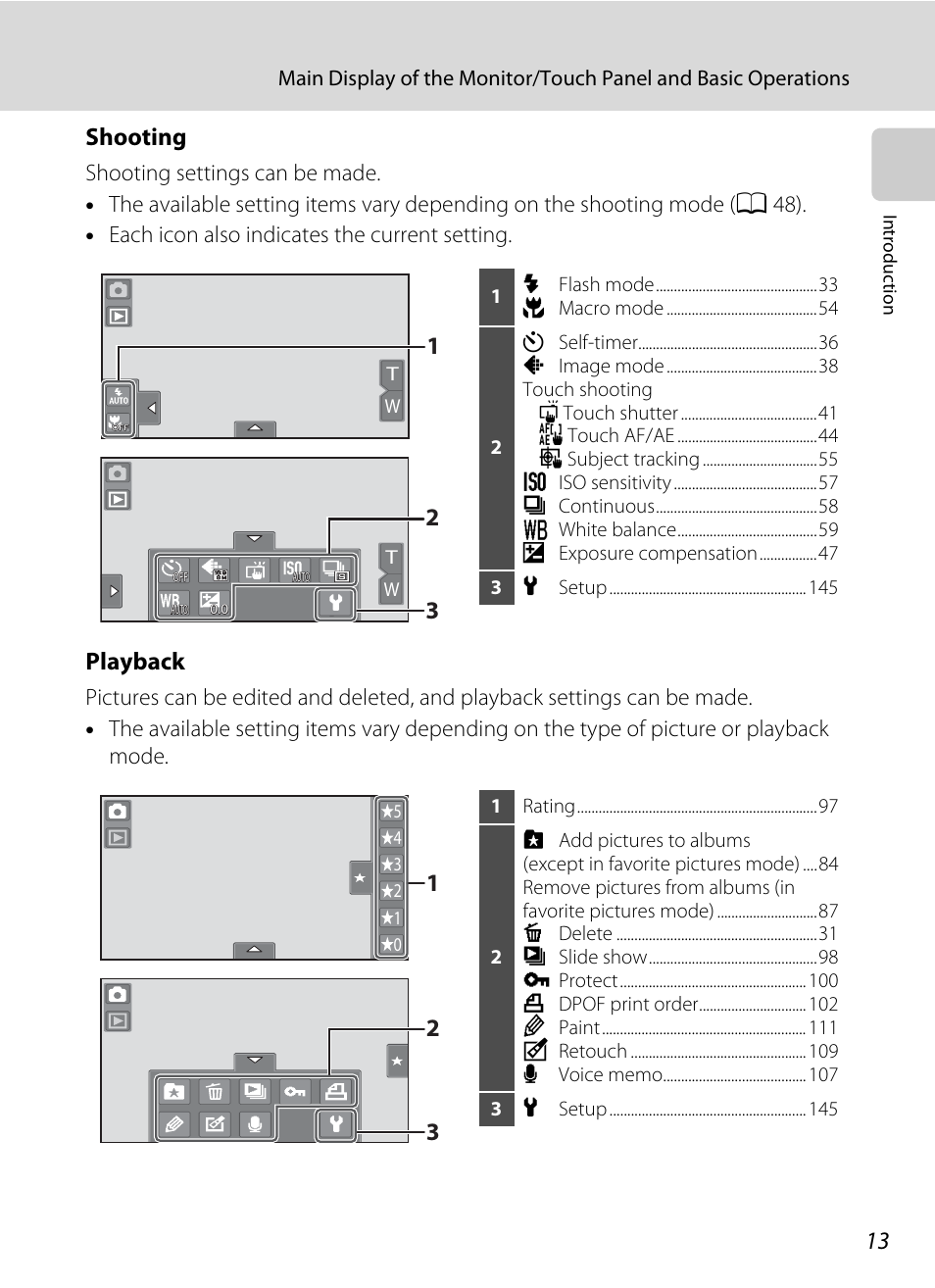 Shooting, Playback | Nortel Networks COOLPIX S80 User Manual | Page 25 / 204