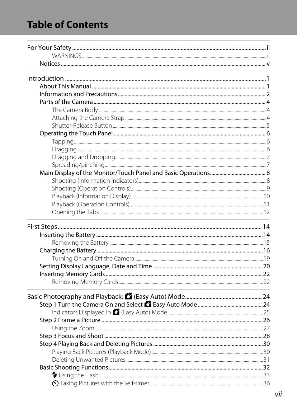 Nortel Networks COOLPIX S80 User Manual | Page 9 / 204
