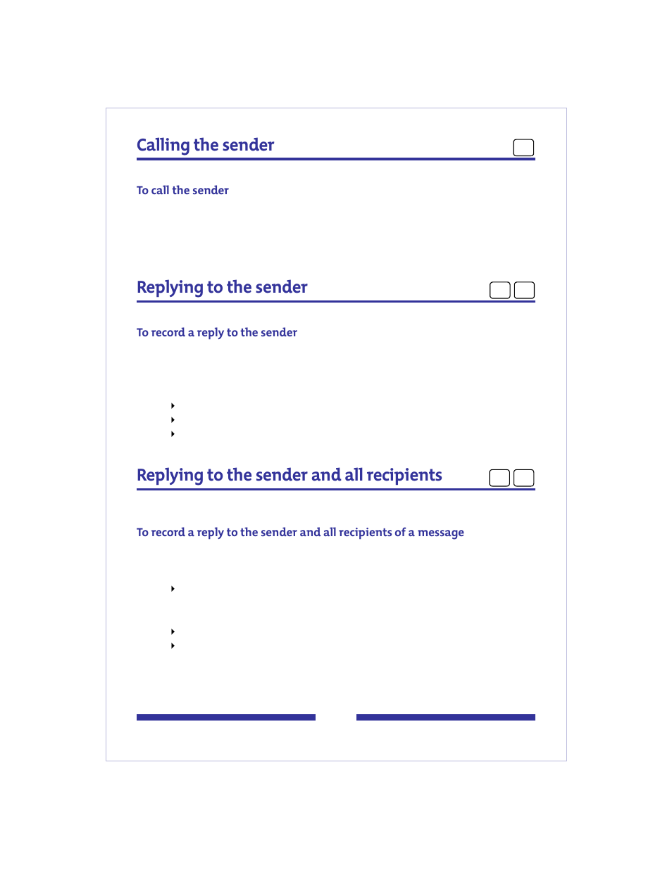Calling the sender, Replying to the sender, Replying to the sender and all recipients | Nortel Networks jAZZ X-6000 User Manual | Page 13 / 28