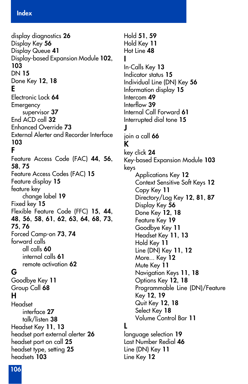 Nortel Networks Meridian M3905 User Manual | Page 106 / 110