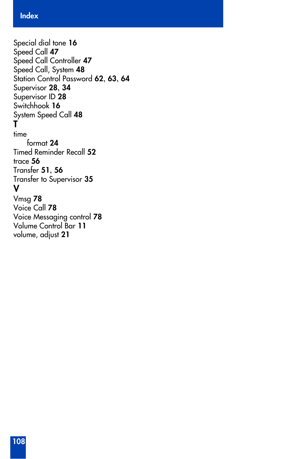 Nortel Networks Meridian M3905 User Manual | Page 108 / 110