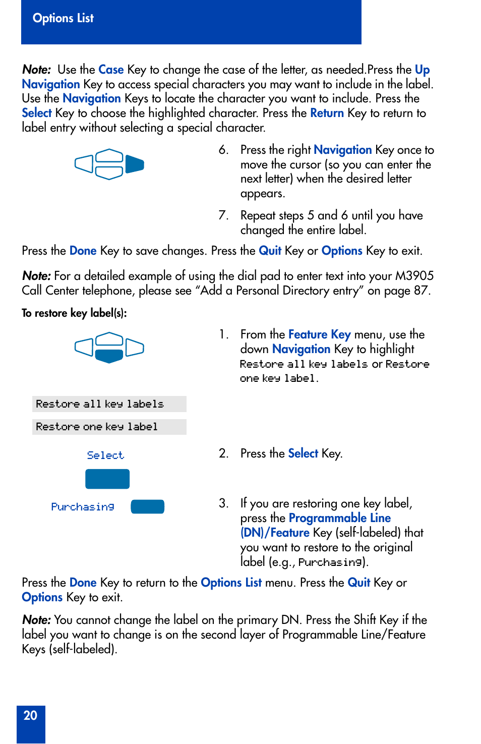 Nortel Networks Meridian M3905 User Manual | Page 20 / 110