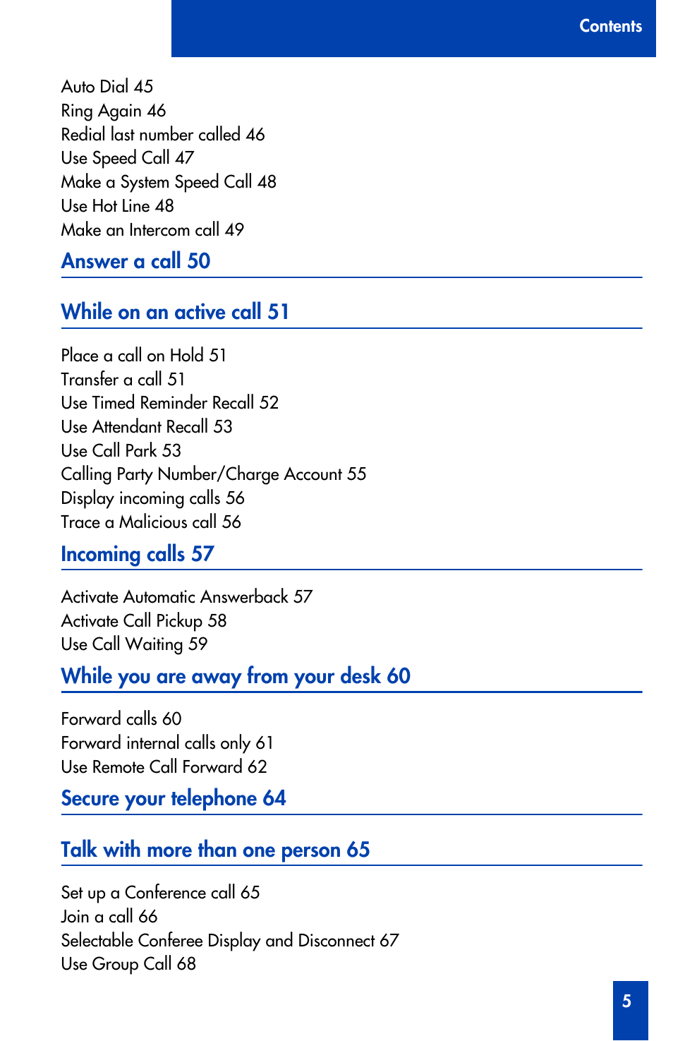 Nortel Networks Meridian M3905 User Manual | Page 5 / 110