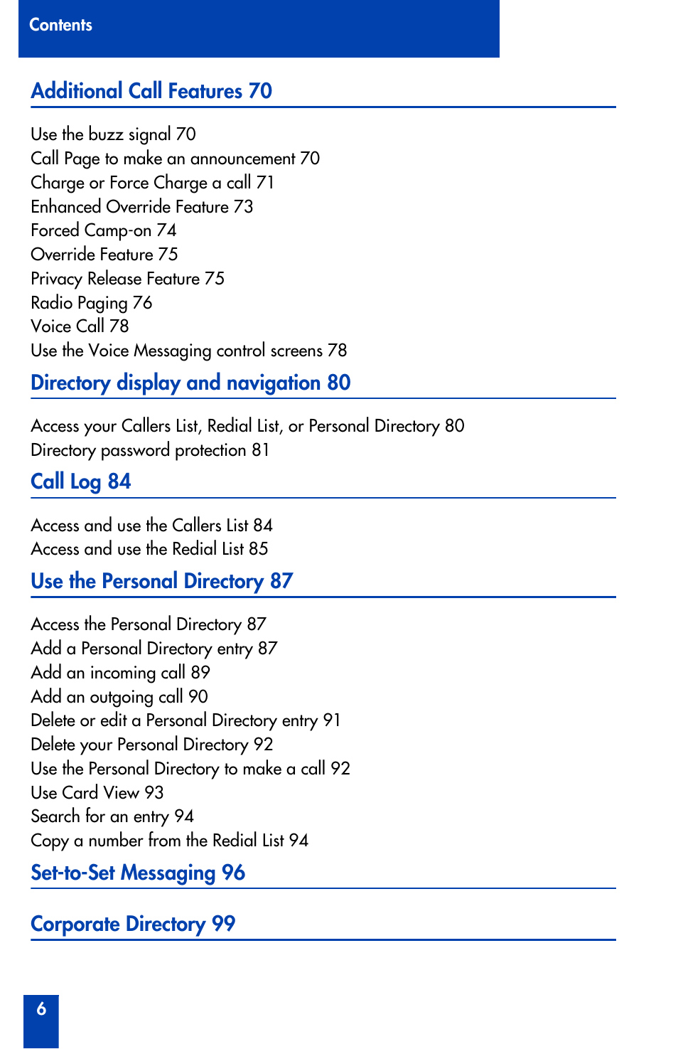 Nortel Networks Meridian M3905 User Manual | Page 6 / 110