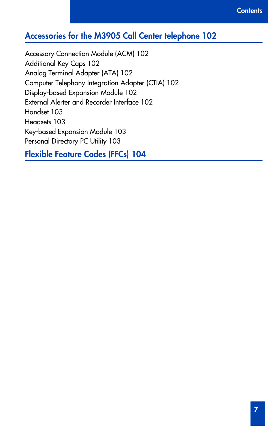 Nortel Networks Meridian M3905 User Manual | Page 7 / 110