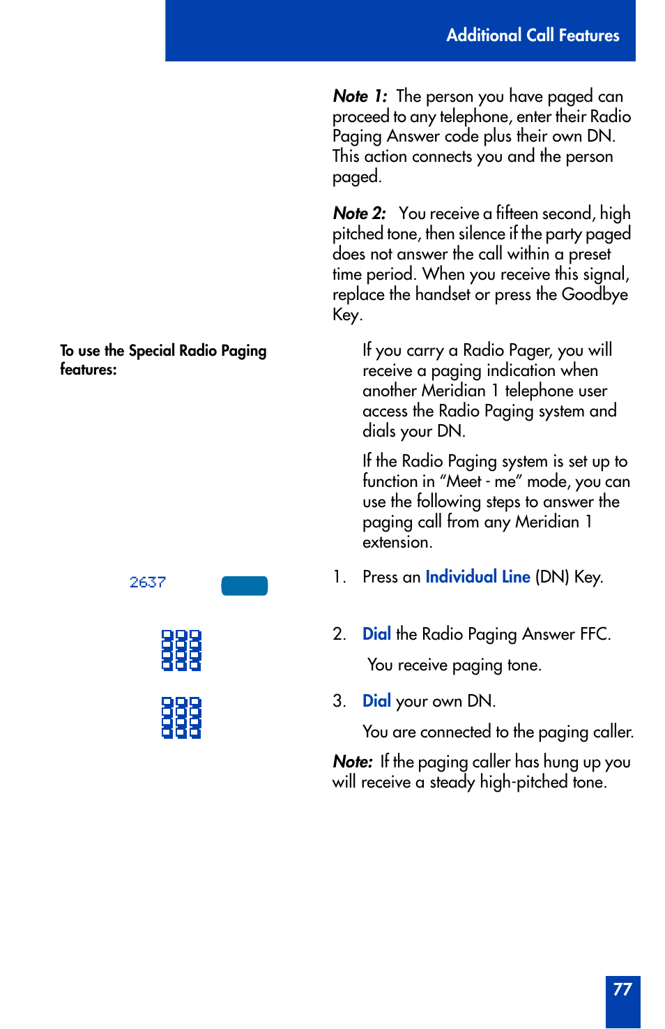 Nortel Networks Meridian M3905 User Manual | Page 77 / 110