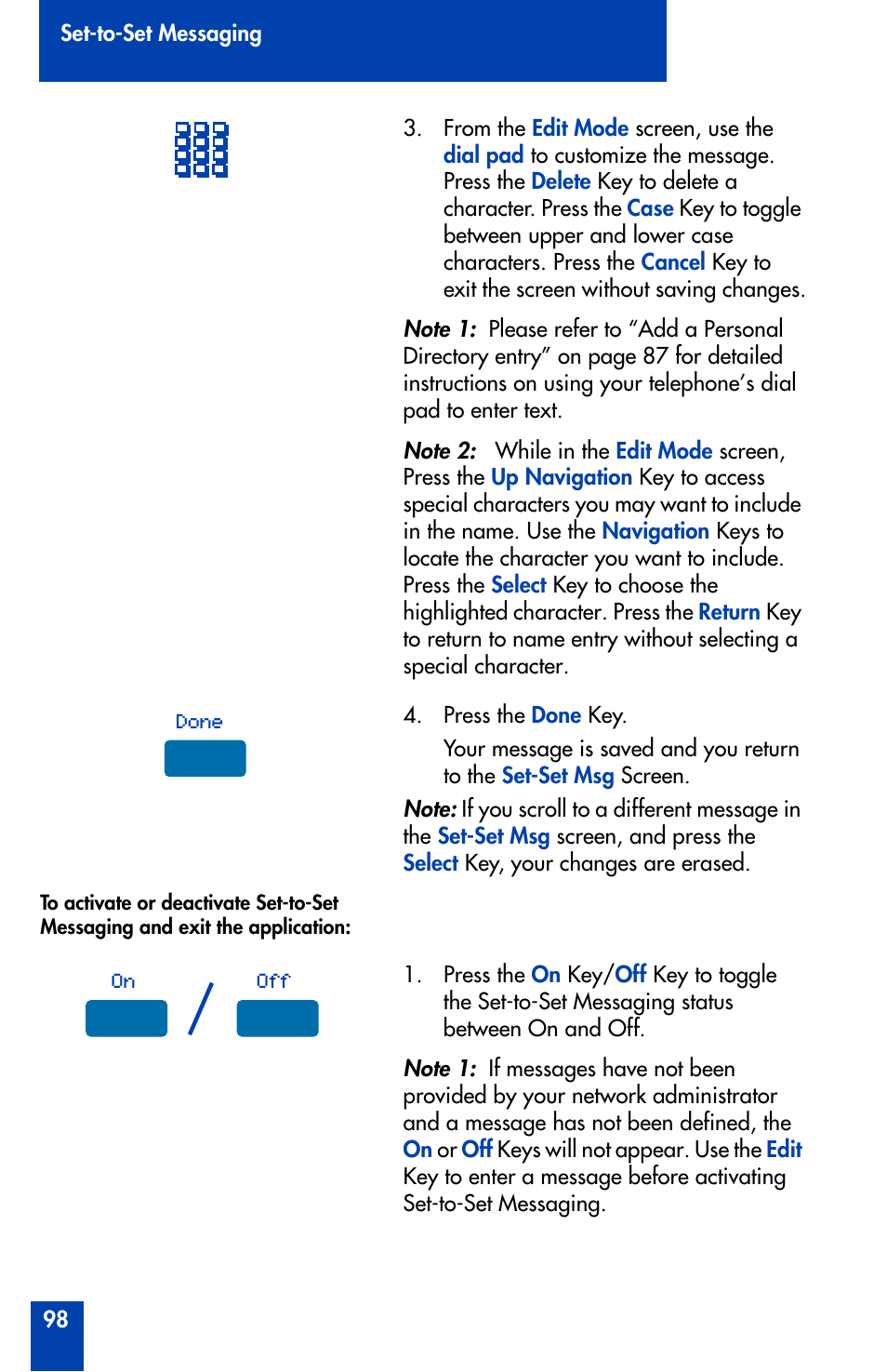 Nortel Networks Meridian M3905 User Manual | Page 98 / 110