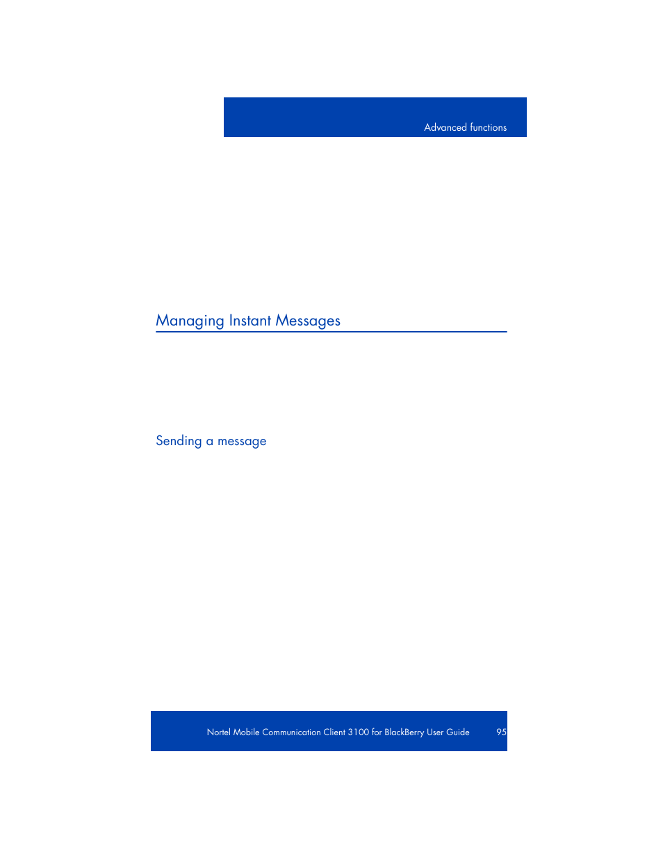 Managing instant messages | Nortel Networks NN42030-101 User Manual | Page 95 / 108
