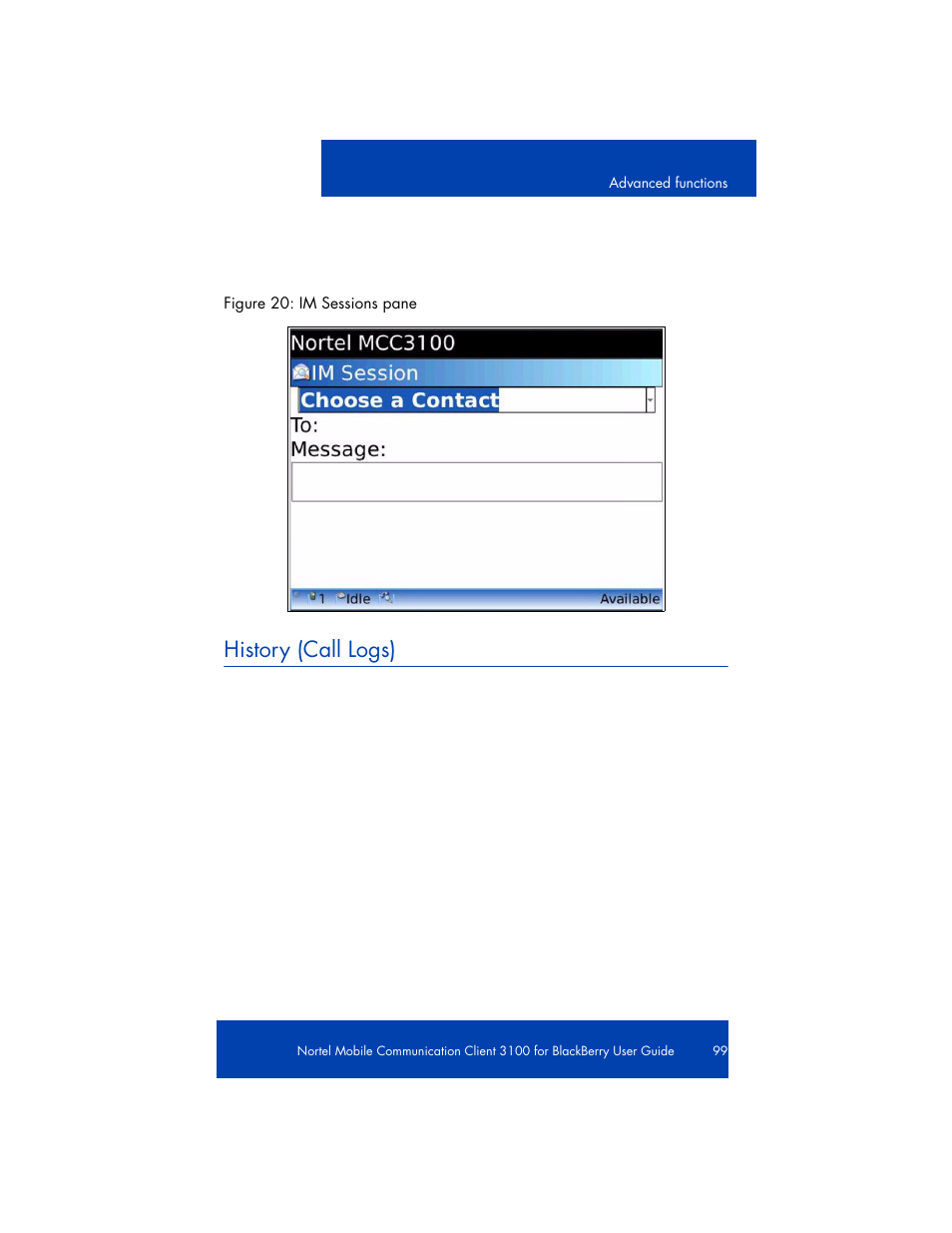 History (call logs) | Nortel Networks NN42030-101 User Manual | Page 99 / 108