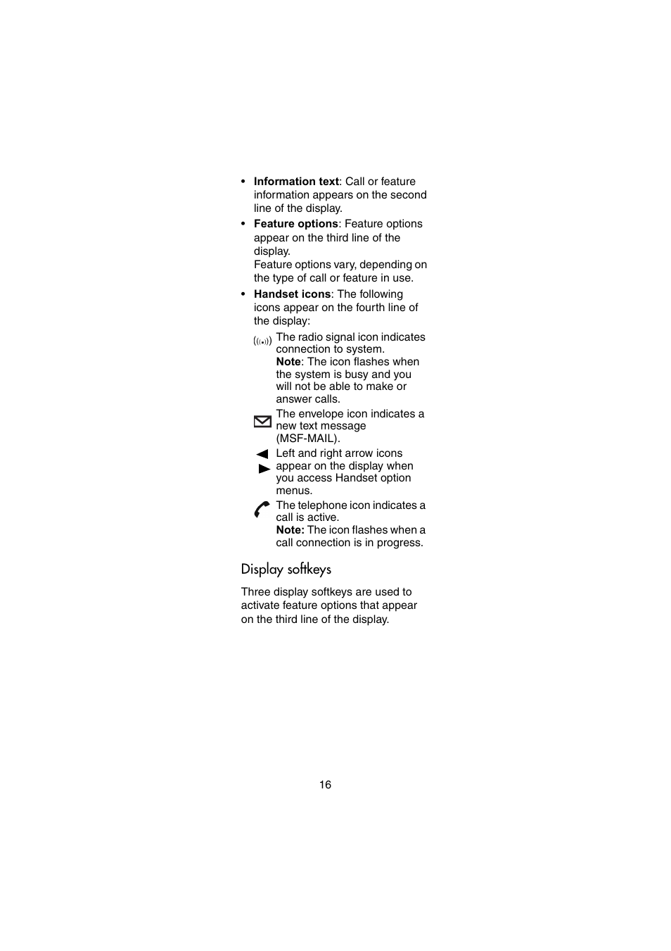 Display softkeys | Nortel Networks 744X User Manual | Page 16 / 52
