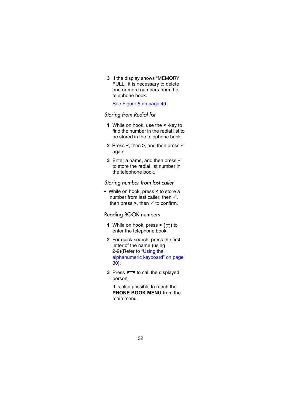 Reading book numbers | Nortel Networks 744X User Manual | Page 32 / 52