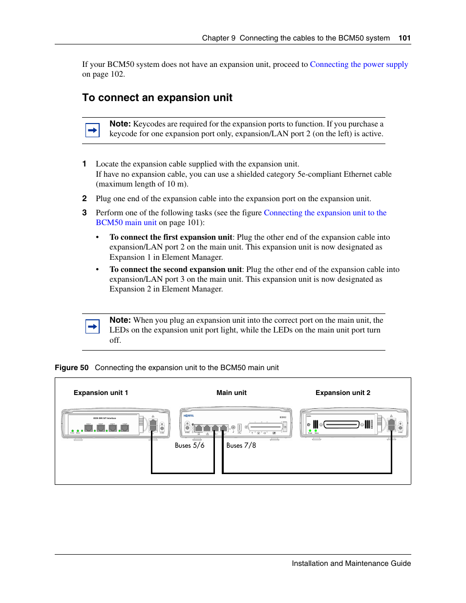 To connect an expansion unit | Nortel Networks BCM50 User Manual | Page 101 / 280