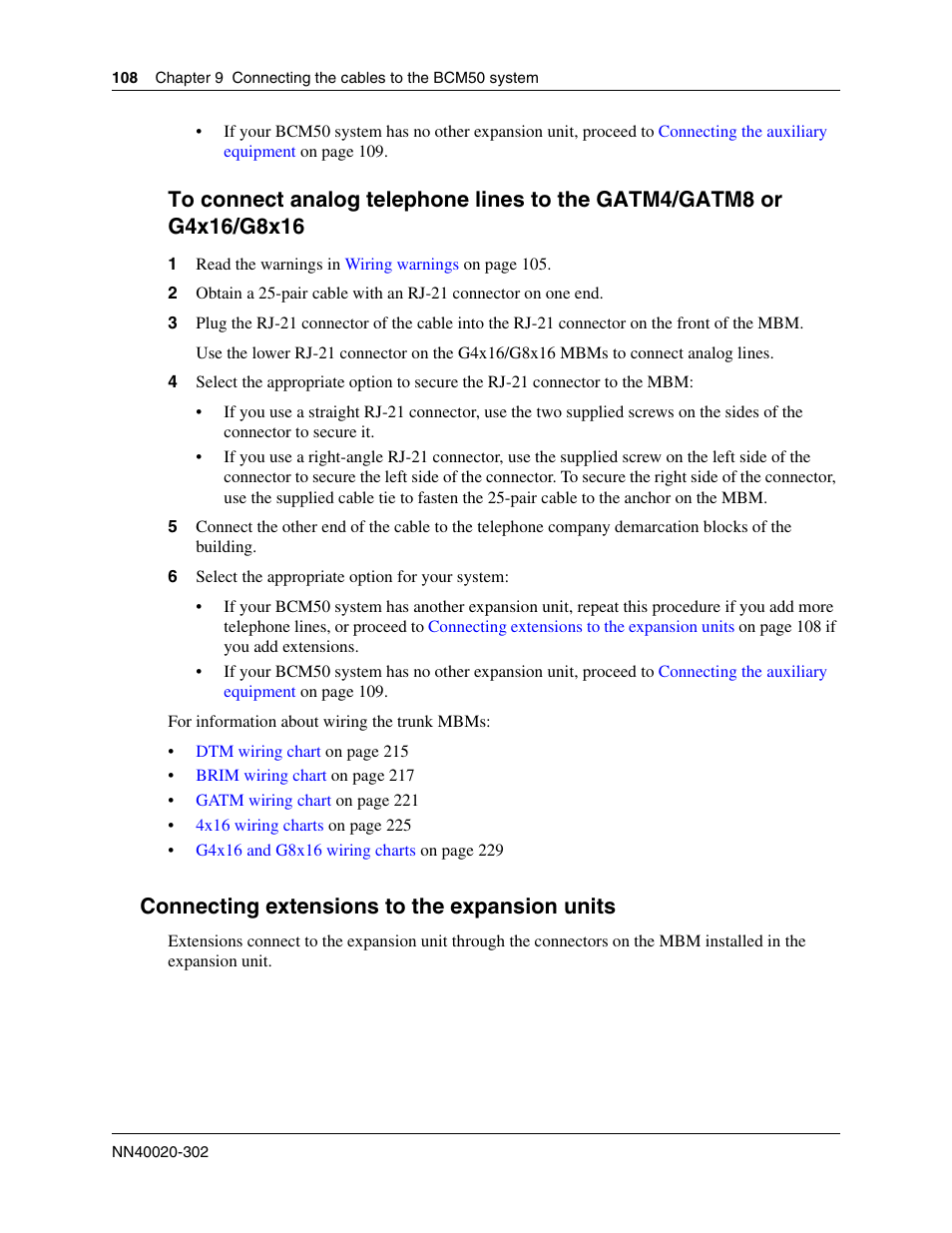 Connecting extensions to the expansion units | Nortel Networks BCM50 User Manual | Page 108 / 280