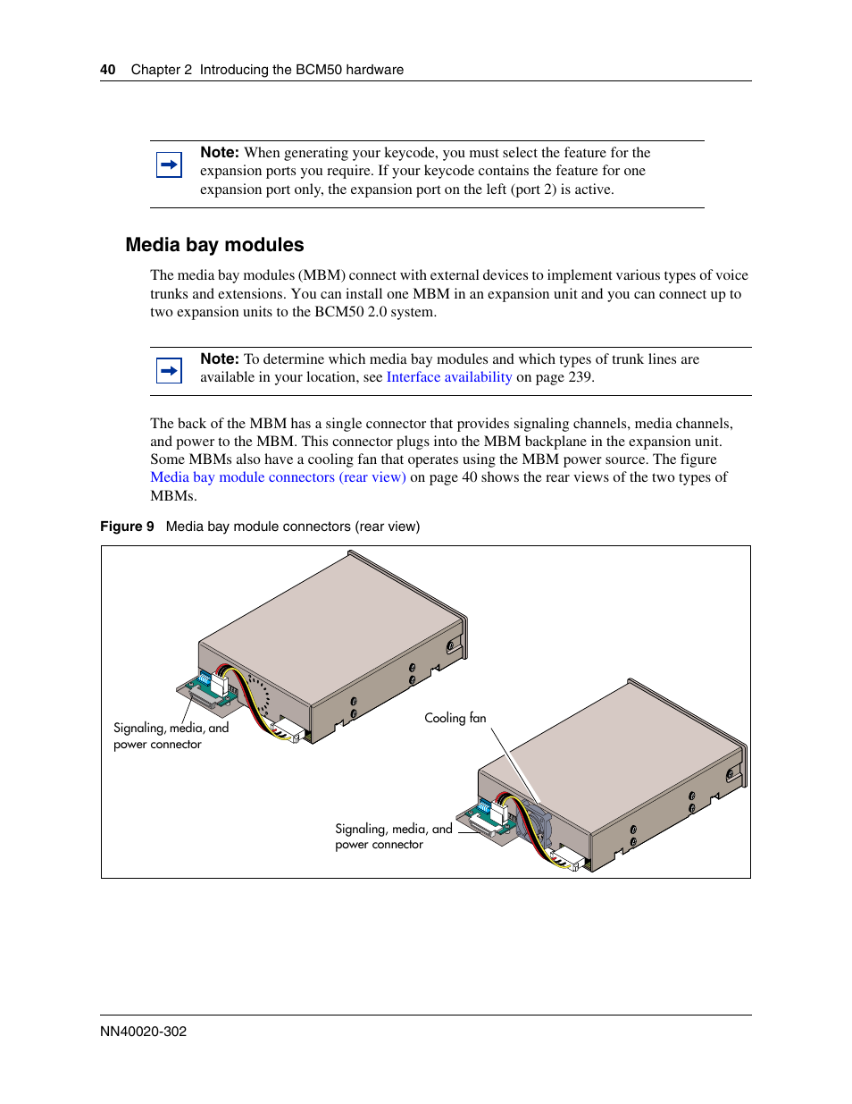 Media bay modules | Nortel Networks BCM50 User Manual | Page 40 / 280