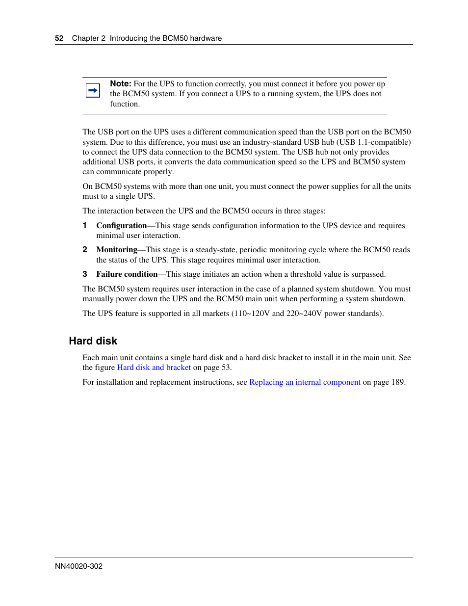 Hard disk | Nortel Networks BCM50 User Manual | Page 52 / 280