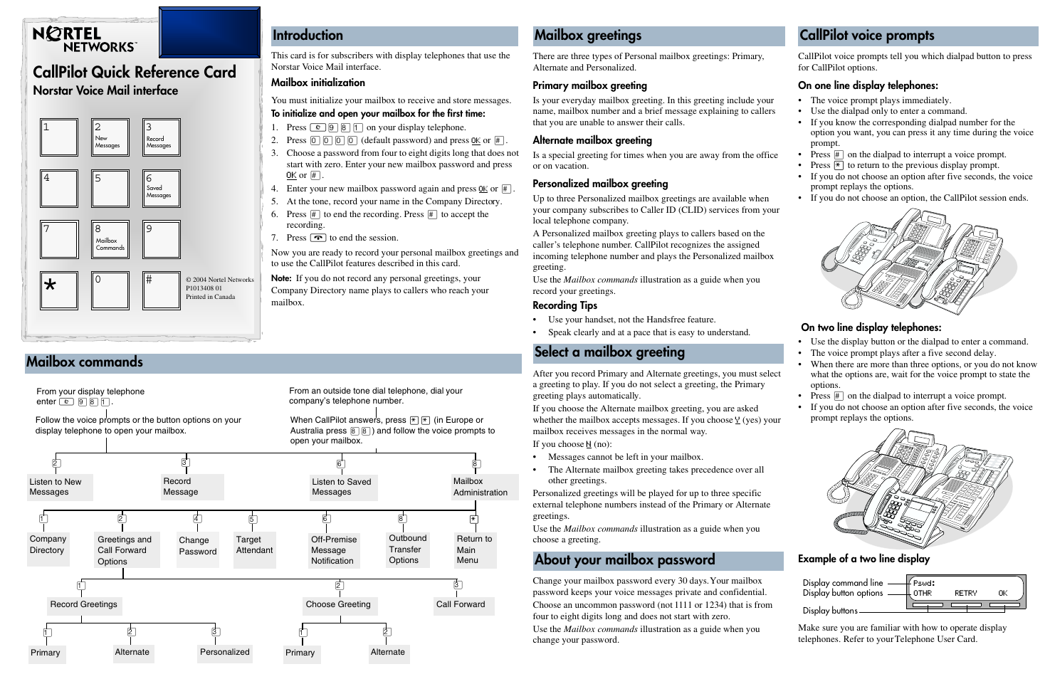 Nortel Networks CallPilot User Manual | 2 pages