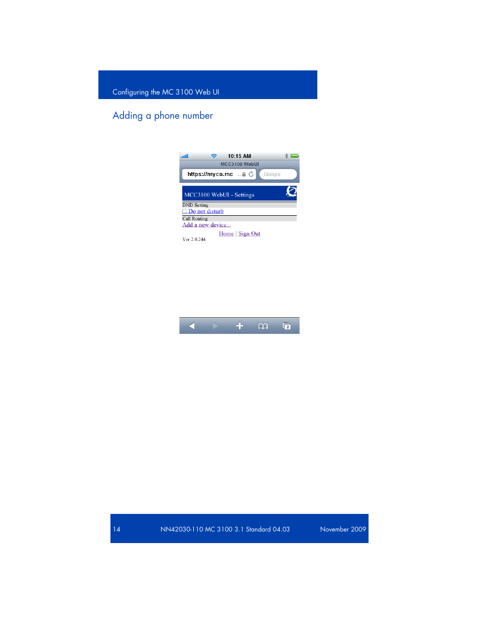 Adding a phone number | Nortel Networks 3100  EN User Manual | Page 14 / 34