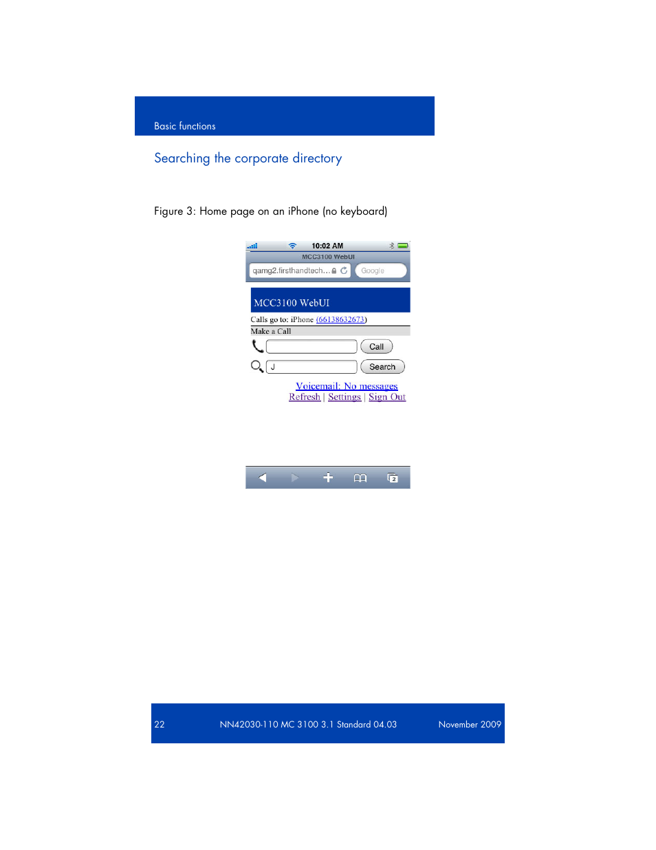 Searching the corporate directory | Nortel Networks 3100  EN User Manual | Page 22 / 34