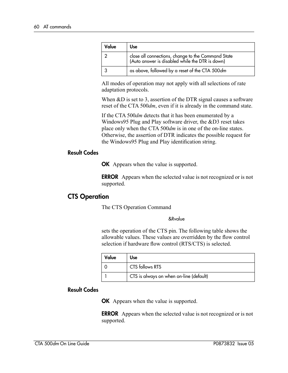 Cts operation | Nortel Networks CTA 500dm User Manual | Page 60 / 86