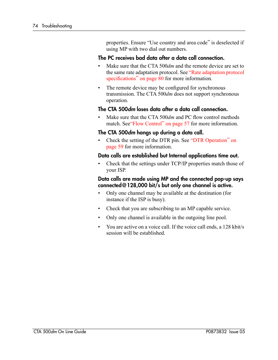 Nortel Networks CTA 500dm User Manual | Page 74 / 86