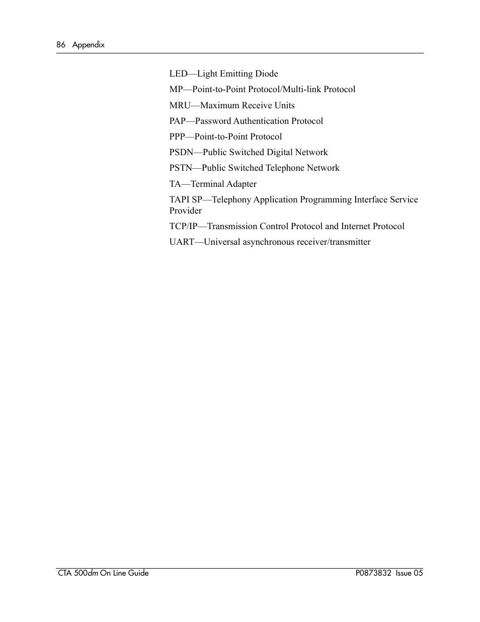 Nortel Networks CTA 500dm User Manual | Page 86 / 86