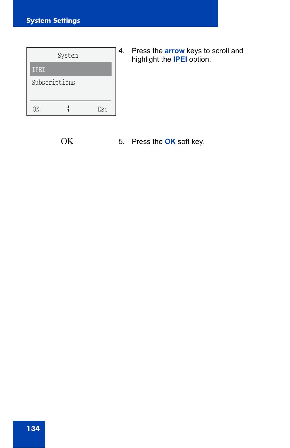 Ipei subscriptions system ok a esc | Nortel Networks 4060 User Manual | Page 134 / 174