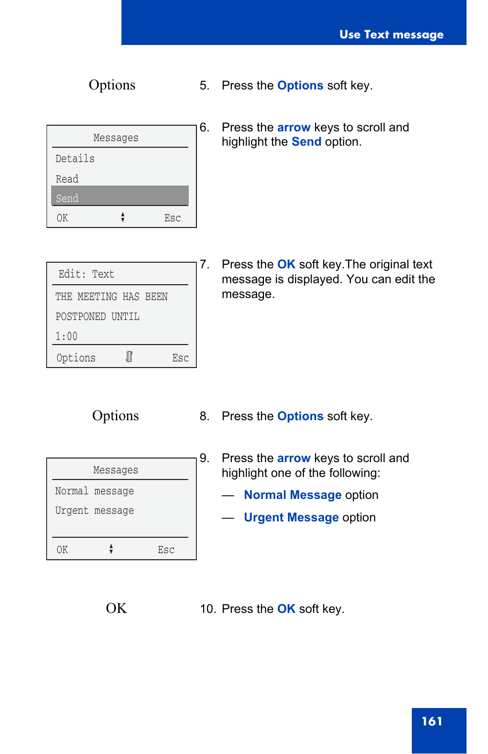 Options | Nortel Networks 4060 User Manual | Page 161 / 174