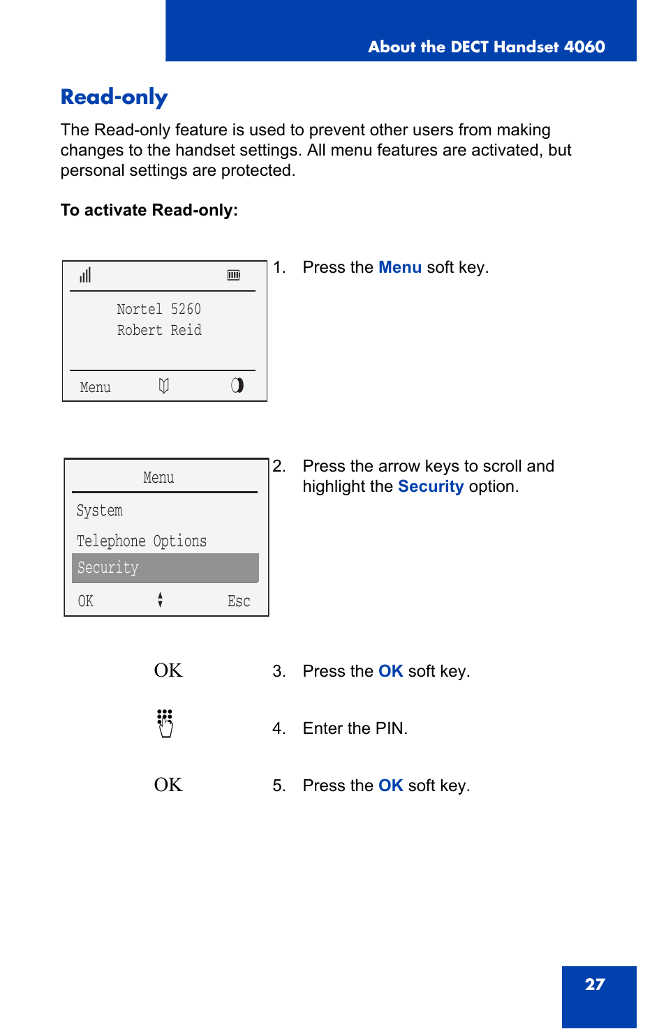 Read-only | Nortel Networks 4060 User Manual | Page 27 / 174