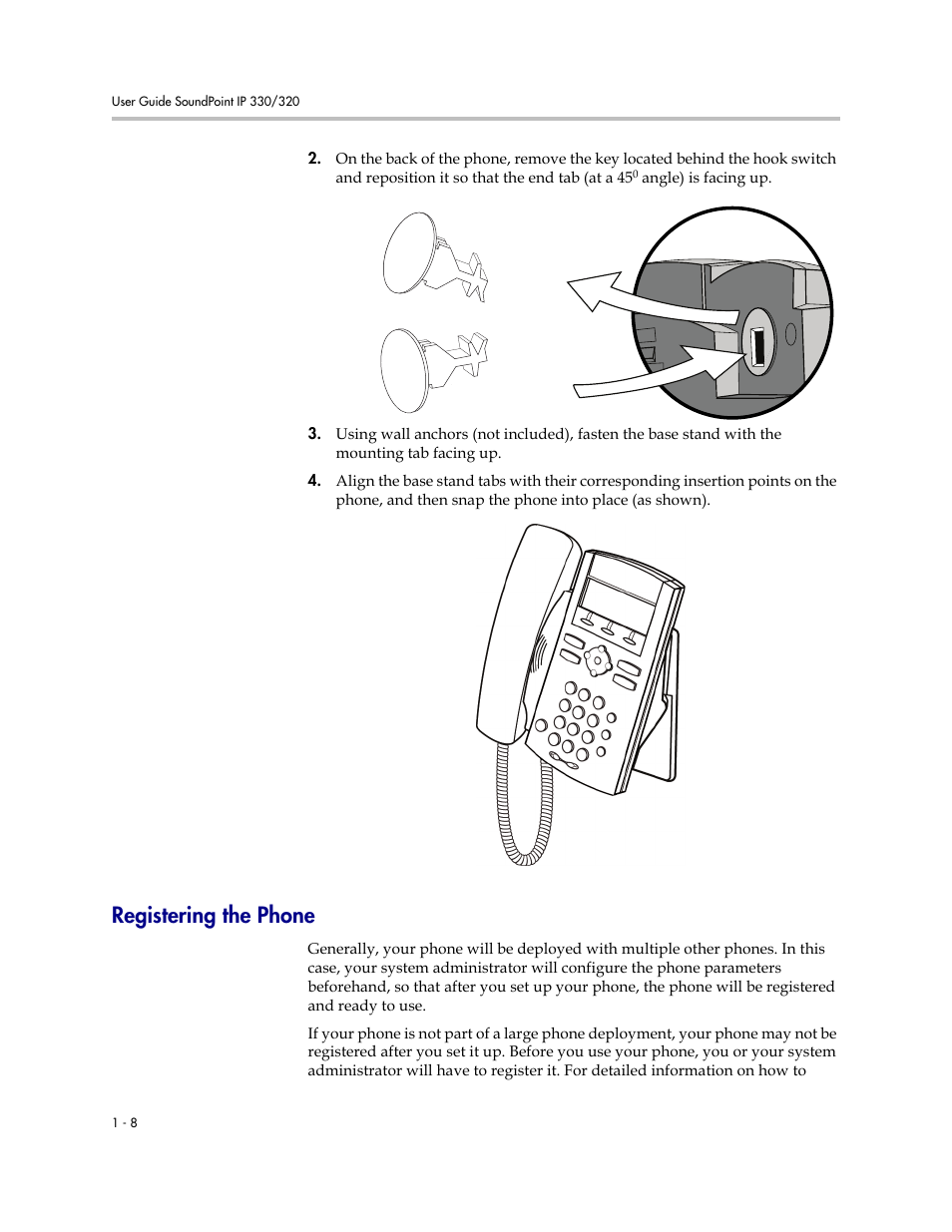 Registering the phone | Nortel Networks 330 User Manual | Page 16 / 86