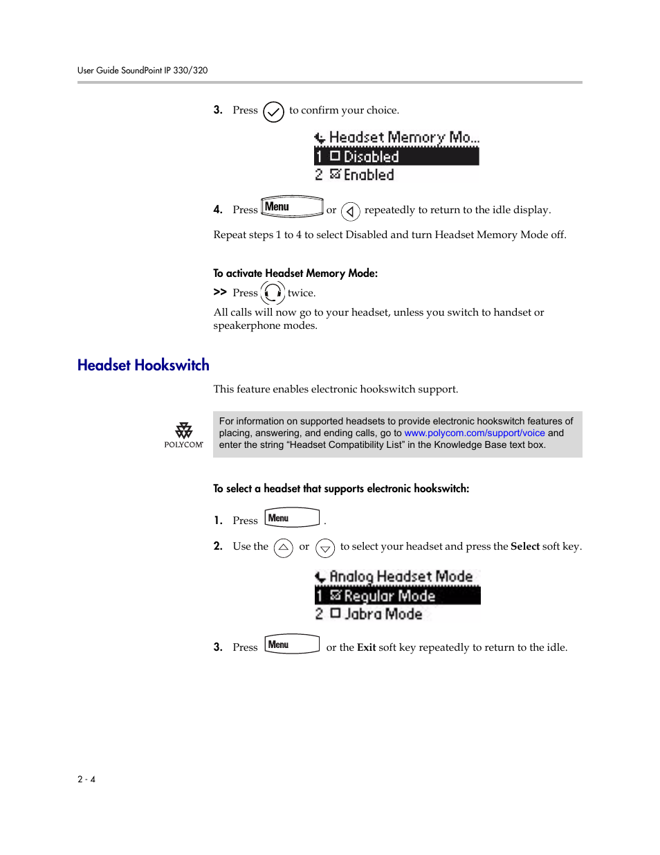Headset hookswitch, Headset hookswitch –4 | Nortel Networks 330 User Manual | Page 26 / 86