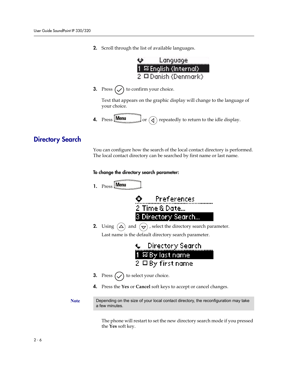 Directory search, Directory search –6 | Nortel Networks 330 User Manual | Page 28 / 86