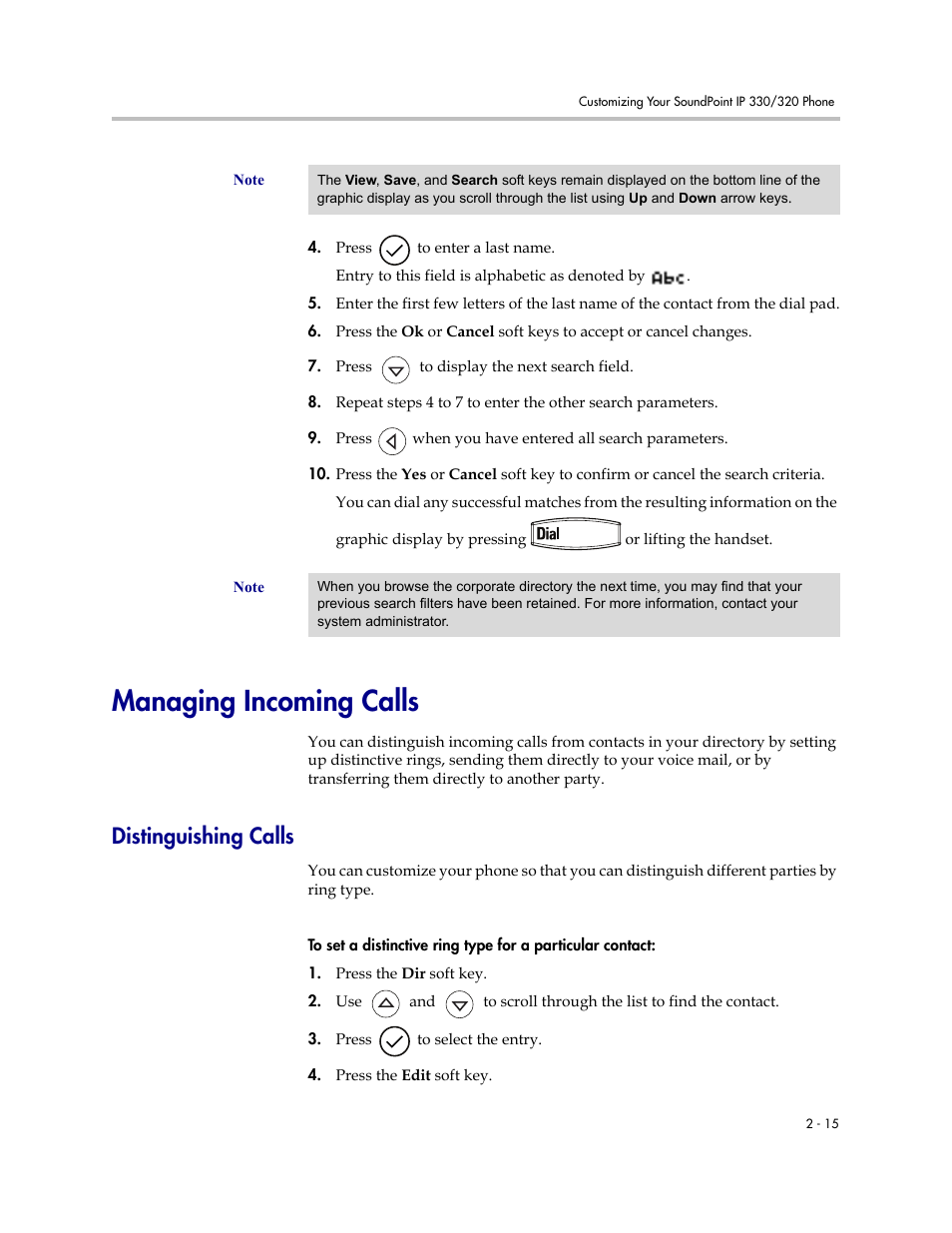 Managing incoming calls, Distinguishing calls, Managing incoming calls –16 | Distinguishing calls –16 | Nortel Networks 330 User Manual | Page 37 / 86