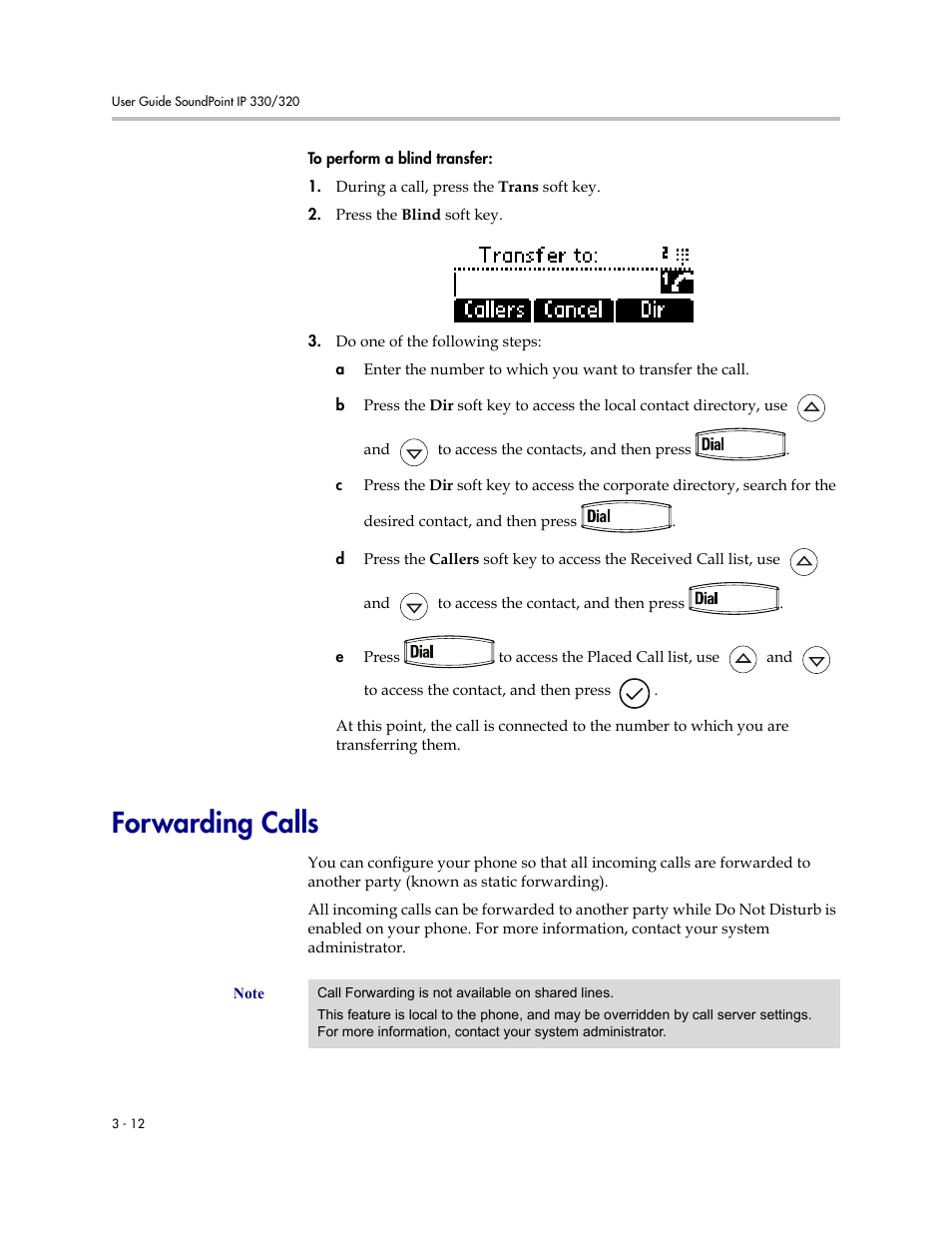 Forwarding calls, Forwarding calls –12 | Nortel Networks 330 User Manual | Page 54 / 86