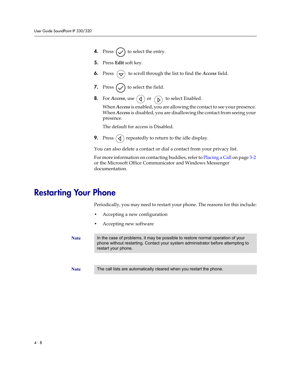 Restarting your phone | Nortel Networks 330 User Manual | Page 68 / 86