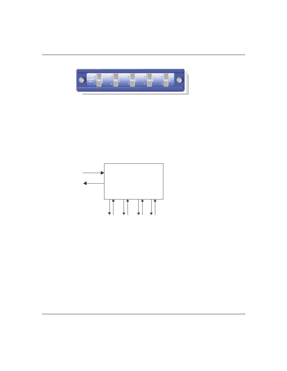 Cwdm omux-4, Cwdm omux-8, Figure 6 | Four-channel cwdm omux front panel, Figure 7, Cwdm omux-4 network and equipment side connections | Nortel Networks 10292FA User Manual | Page 22 / 70