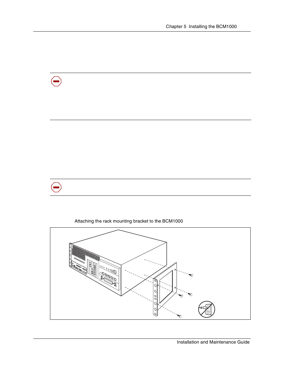 Installing the bcm1000 in a rack, Attaching the rack mounting brackets, Figure 40 | Attaching the rack mounting bracket to the bcm1000 | Nortel Networks BCM1000 User Manual | Page 123 / 347