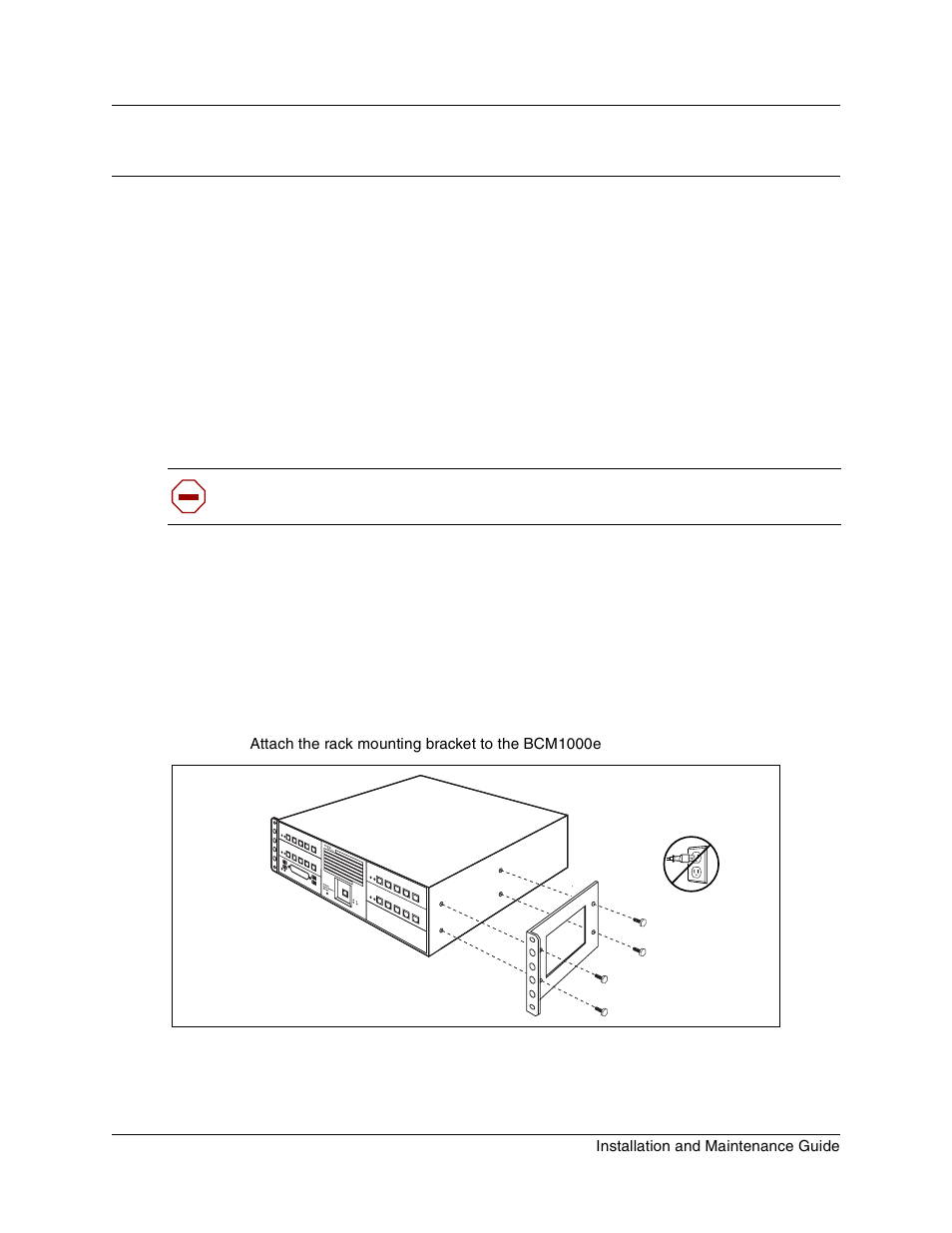 Chapter 6, Installing the bcm1000e (expansion unit), Installing the bcm1000e into a rack | Attaching the mounting brackets, Figure 44, Attach the rack mounting bracket to the bcm1000e | Nortel Networks BCM1000 User Manual | Page 129 / 347