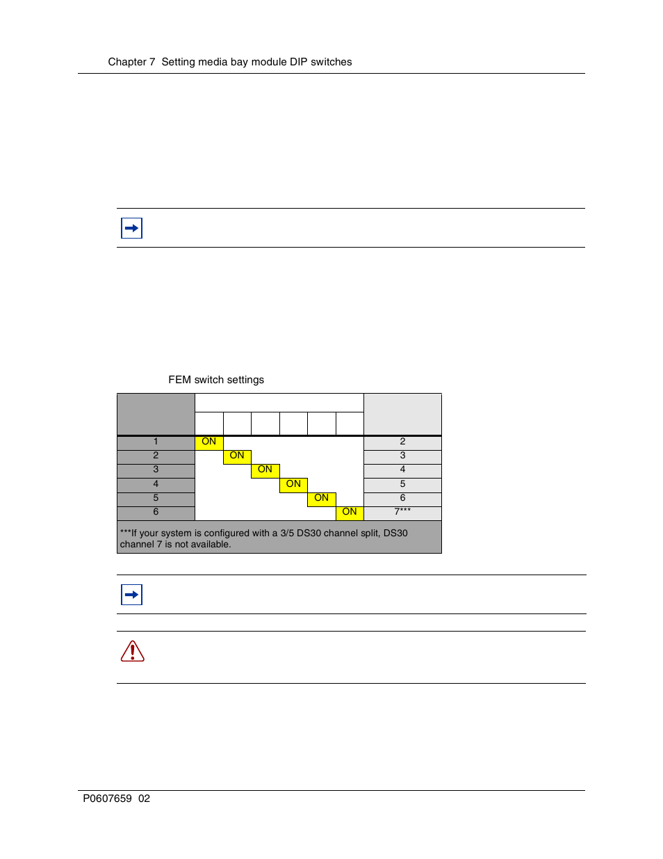 Fem switch settings, Table 24, Fem switch settings” on | Nortel Networks BCM1000 User Manual | Page 150 / 347